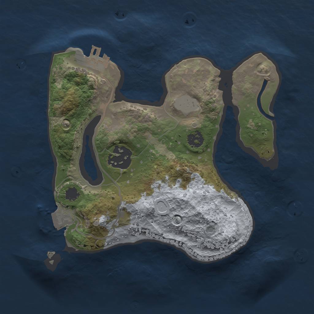 Rust Map: Procedural Map, Size: 2000, Seed: 1569047597, 5 Monuments