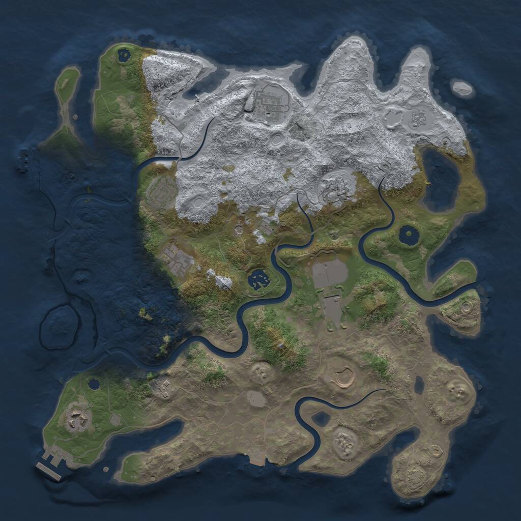 Rust Map: Procedural Map, Size: 3850, Seed: 278101760, 15 Monuments