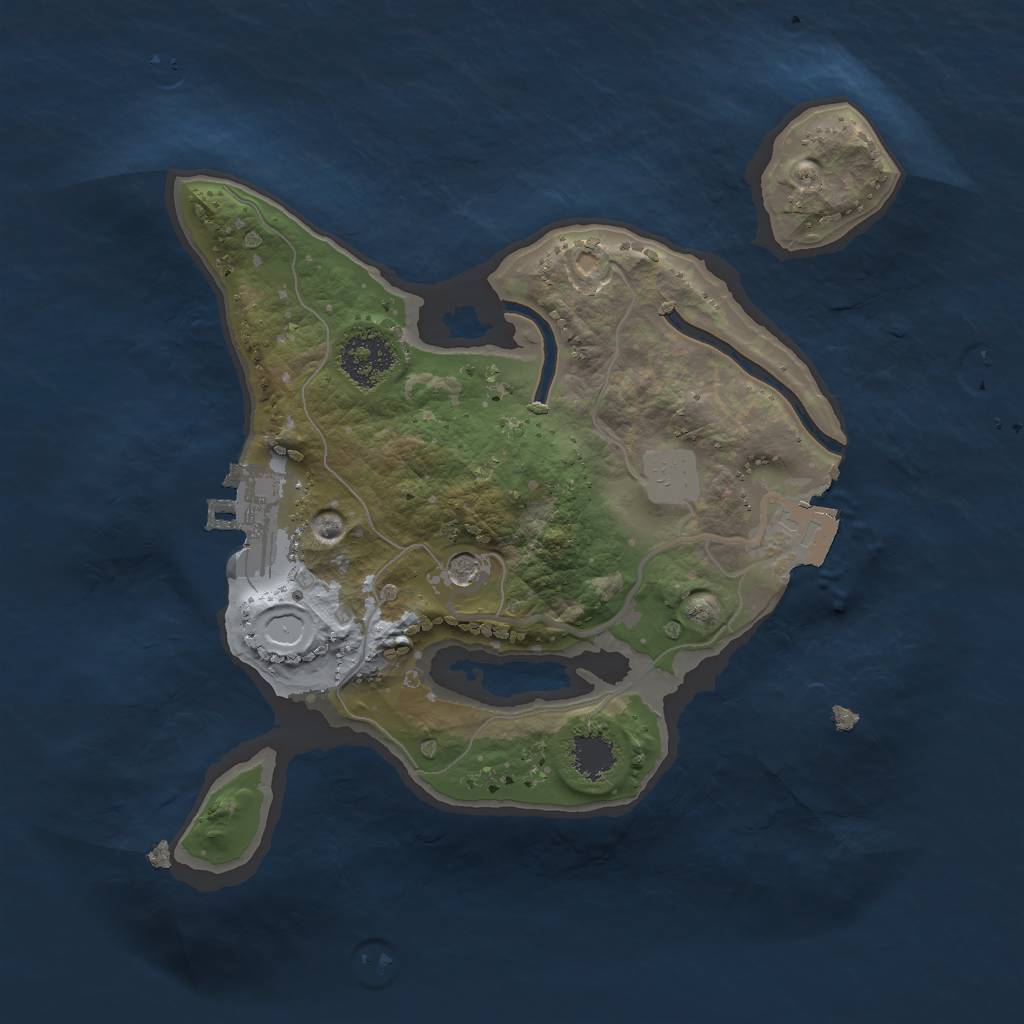 Rust Map: Procedural Map, Size: 2000, Seed: 85973, 5 Monuments