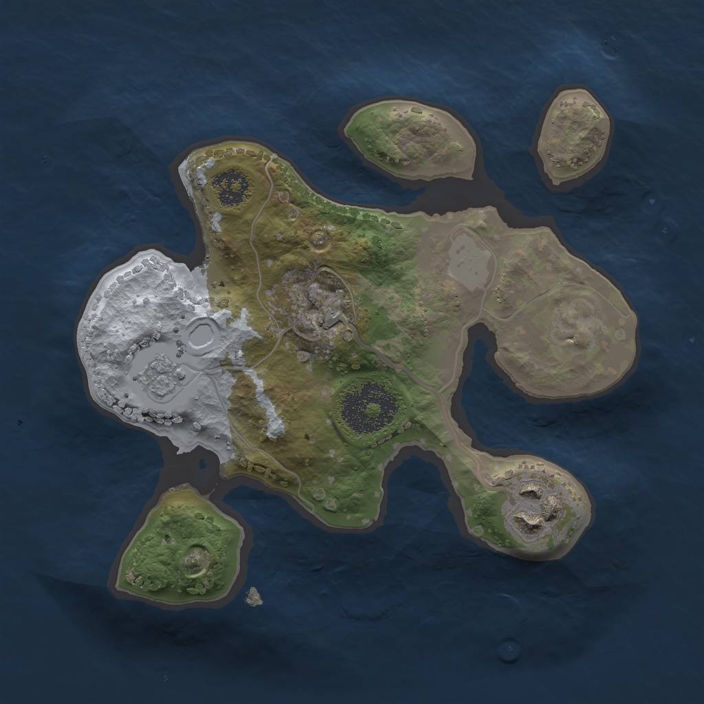 Rust Map: Procedural Map, Size: 2000, Seed: 857472675, 5 Monuments