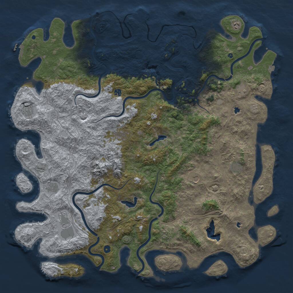 Rust Map: Procedural Map, Size: 6000, Seed: 111910151, 17 Monuments