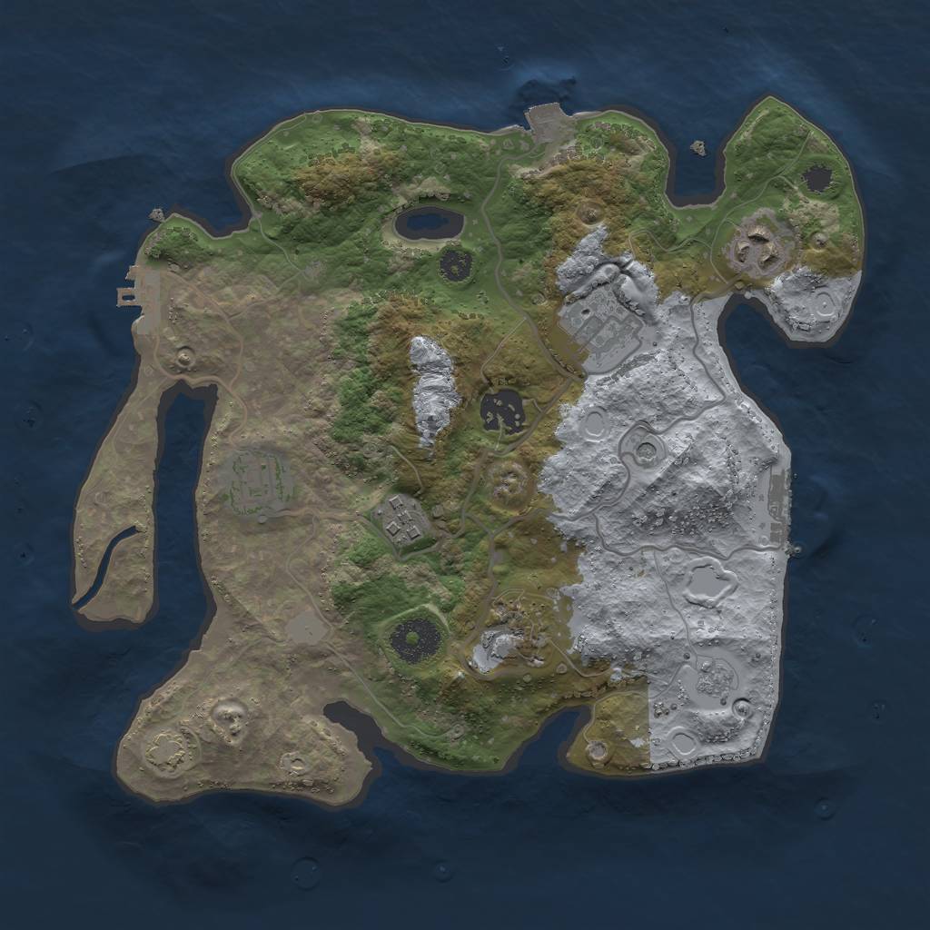Rust Map: Procedural Map, Size: 3000, Seed: 20802, 14 Monuments
