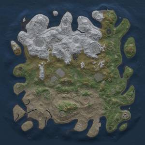 Thumbnail Rust Map: Procedural Map, Size: 4100, Seed: 72527, 16 Monuments