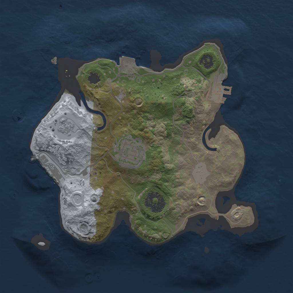 Rust Map: Procedural Map, Size: 2147, Seed: 1927117708, 7 Monuments