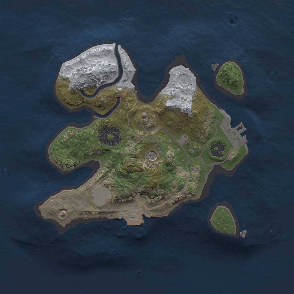 Rust Map: Procedural Map, Size: 2000, Seed: 1572639934, 5 Monuments