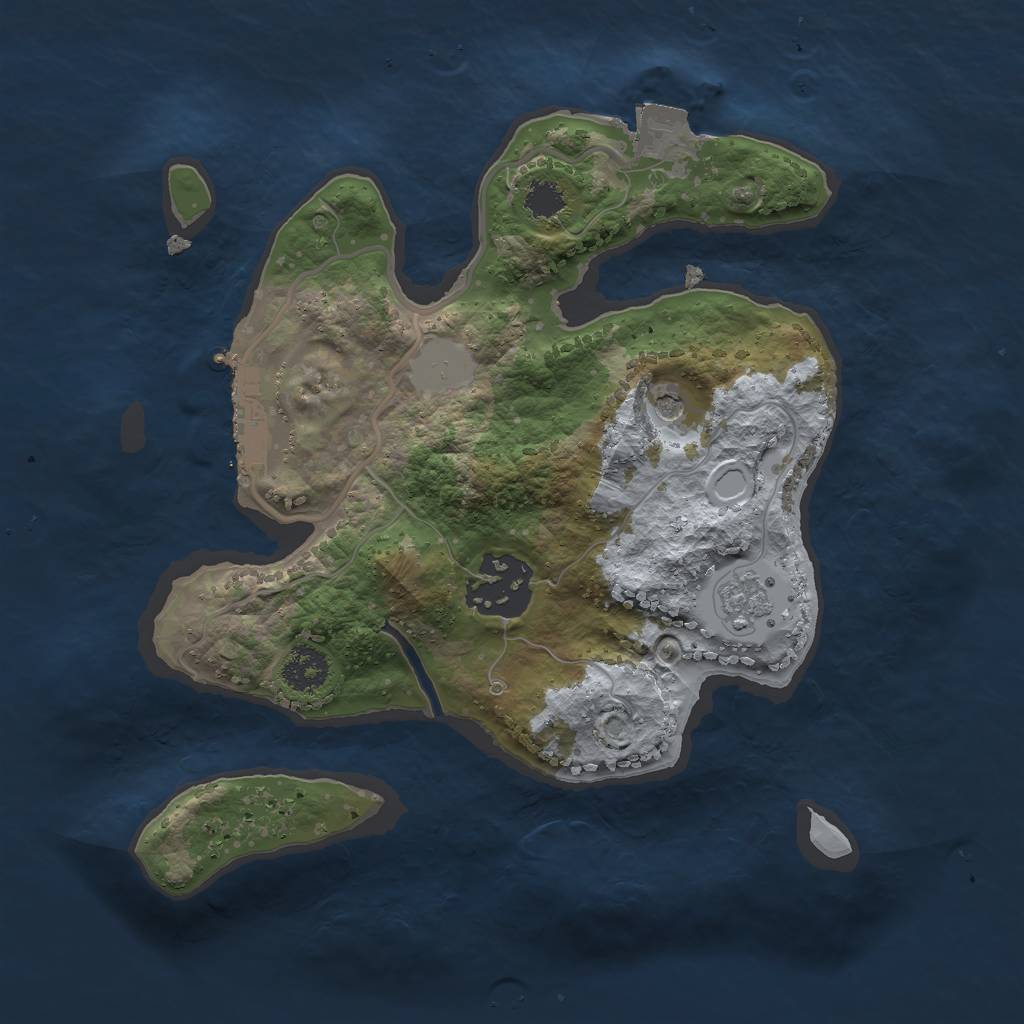 Rust Map: Procedural Map, Size: 2300, Seed: 1078732373, 7 Monuments