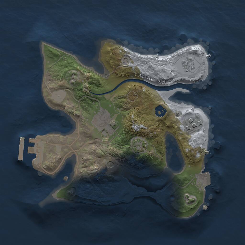 Rust Map: Procedural Map, Size: 2147, Seed: 120608631, 7 Monuments