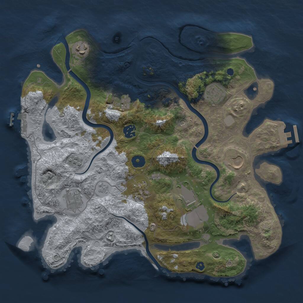 Rust Map: Procedural Map, Size: 3500, Seed: 1531122405, 15 Monuments