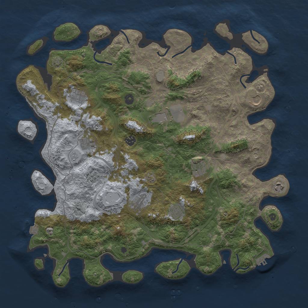 Rust Map: Procedural Map, Size: 4500, Seed: 212065903, 17 Monuments