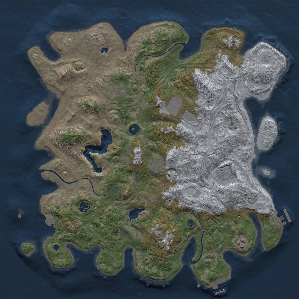 Rust Map: Procedural Map, Size: 4250, Seed: 1841659052, 13 Monuments