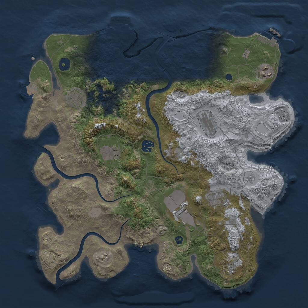 Rust Map: Procedural Map, Size: 3700, Seed: 1432994080, 15 Monuments