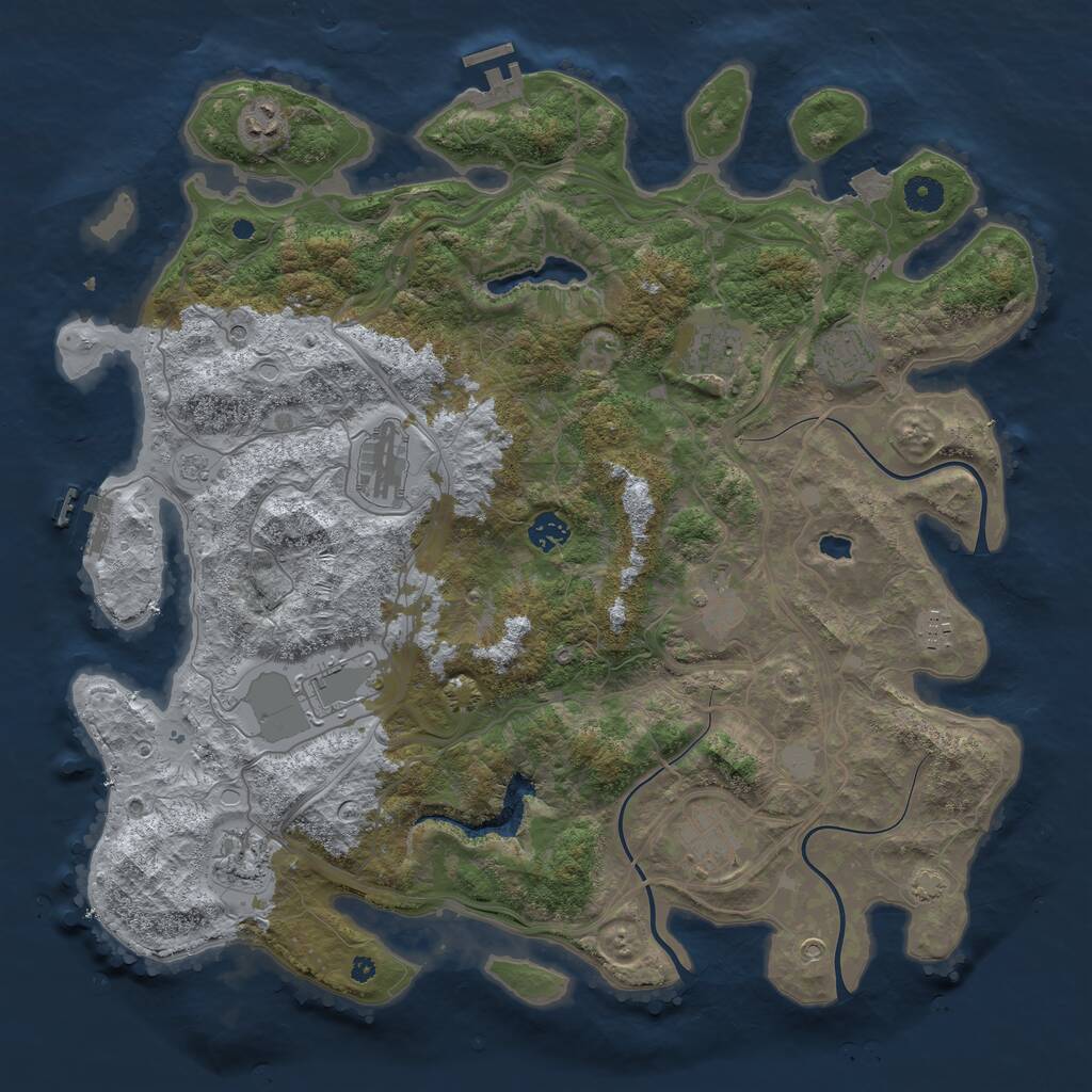 Rust Map: Procedural Map, Size: 4250, Seed: 898392051, 16 Monuments