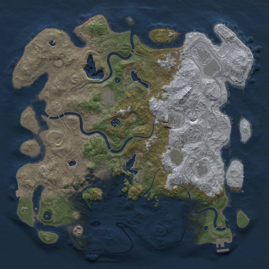 Rust Map: Procedural Map, Size: 4500, Seed: 4319782, 17 Monuments