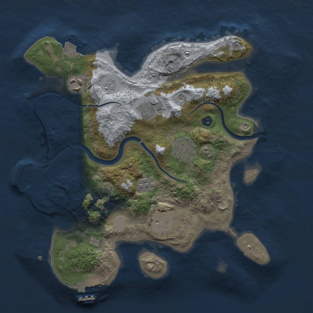 Rust Map: Procedural Map, Size: 3000, Seed: 83951, 11 Monuments