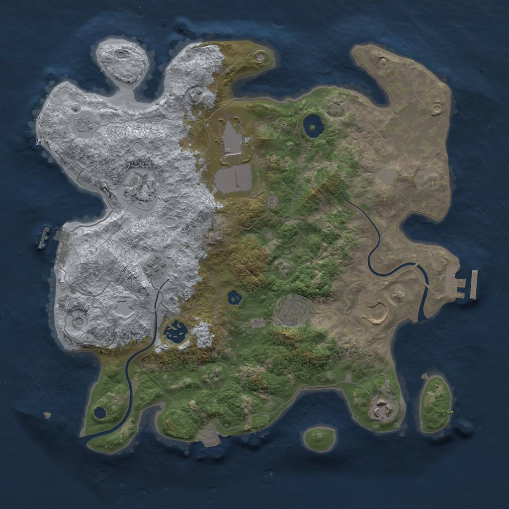 Rust Map: Procedural Map, Size: 3500, Seed: 2380, 13 Monuments