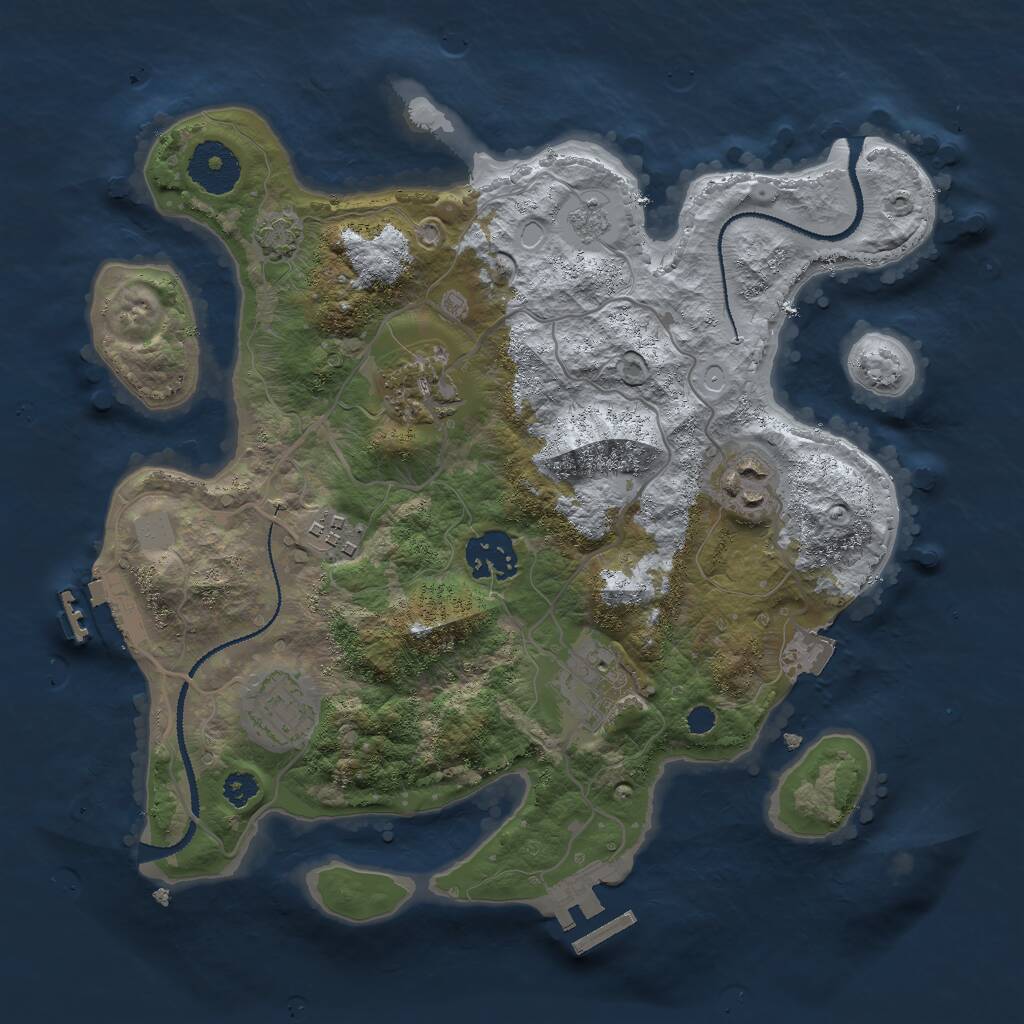 Rust Map: Procedural Map, Size: 3000, Seed: 31551, 11 Monuments