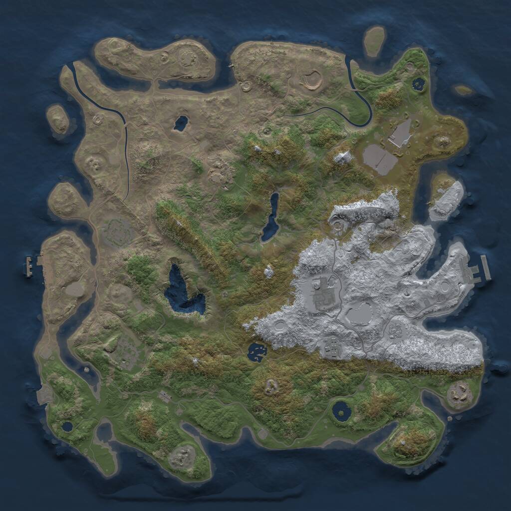 Rust Map: Procedural Map, Size: 4000, Seed: 1325330883, 15 Monuments