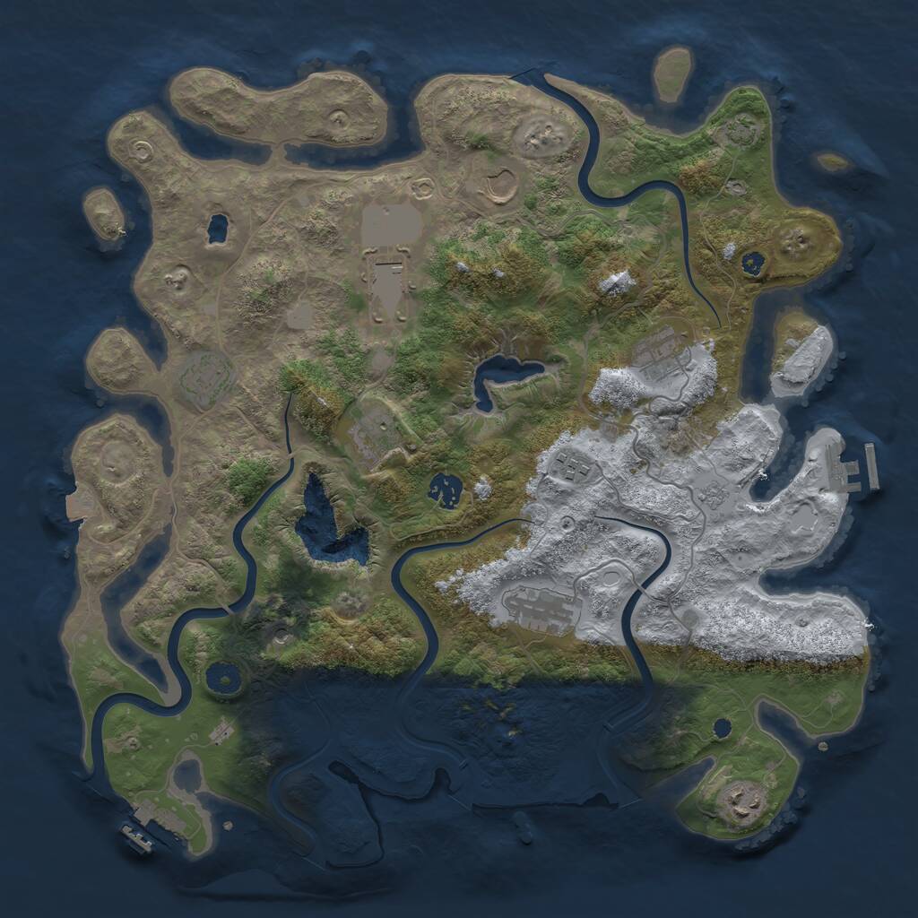 Rust Map: Procedural Map, Size: 4000, Seed: 1325330883, 15 Monuments
