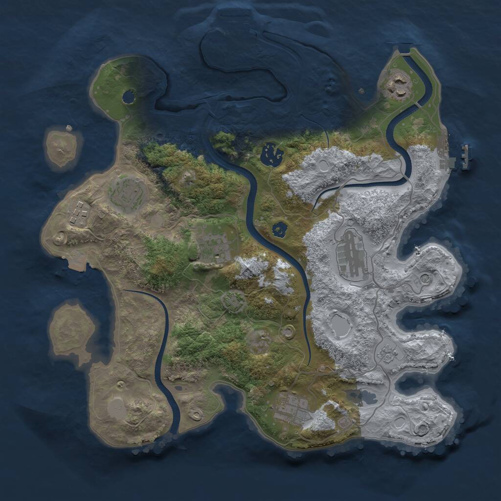 Rust Map: Procedural Map, Size: 3250, Seed: 12081, 13 Monuments