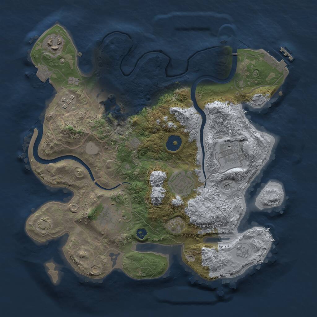 Rust Map: Procedural Map, Size: 3000, Seed: 22120, 11 Monuments
