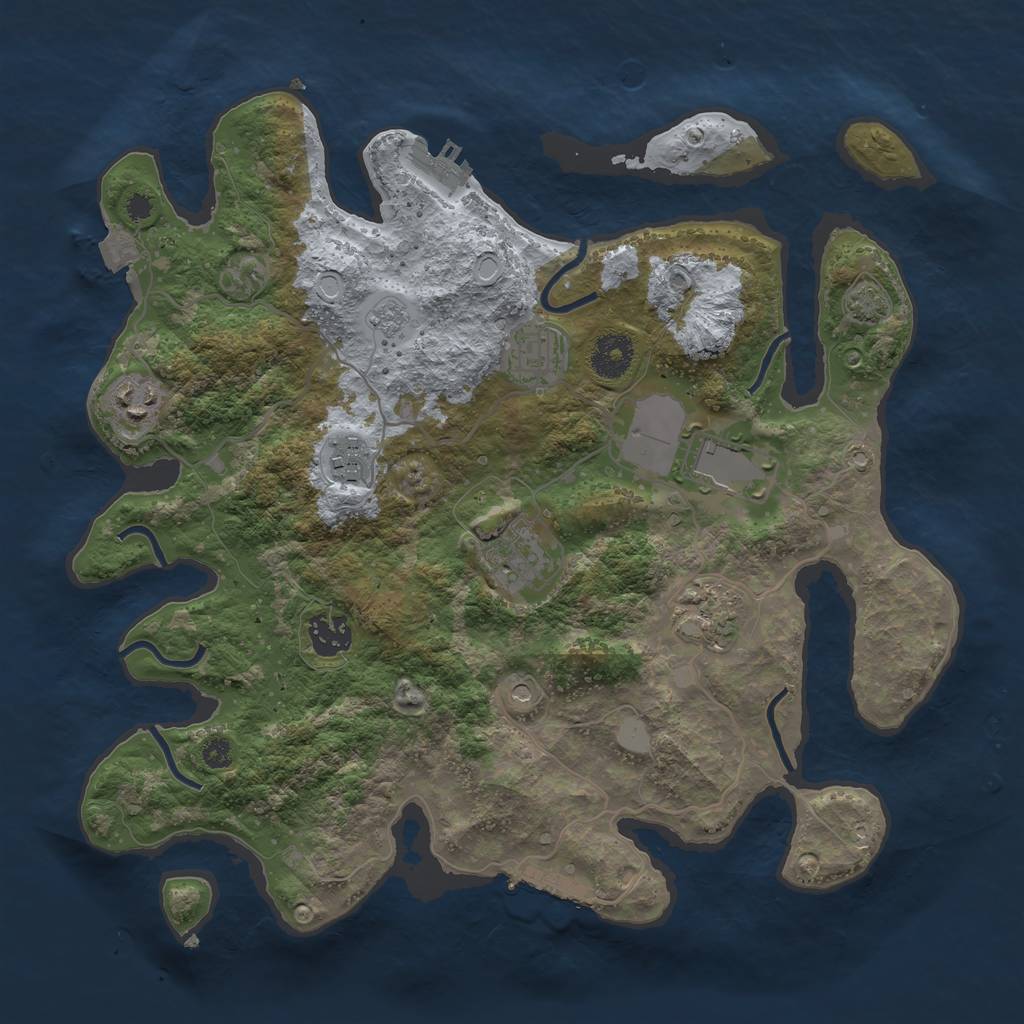 Rust Map: Procedural Map, Size: 3500, Seed: 99664886, 15 Monuments