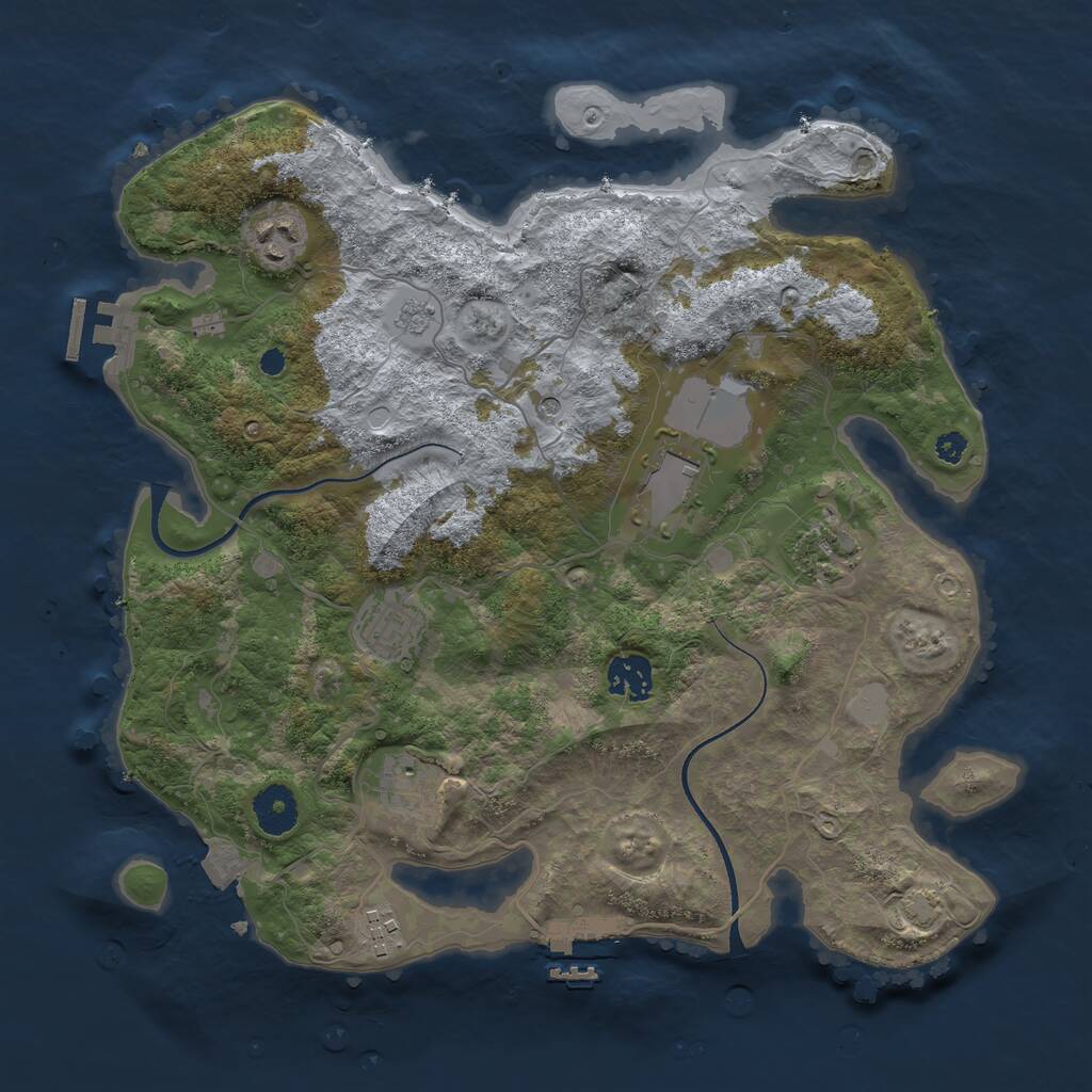 Rust Map: Procedural Map, Size: 3500, Seed: 142512770, 13 Monuments