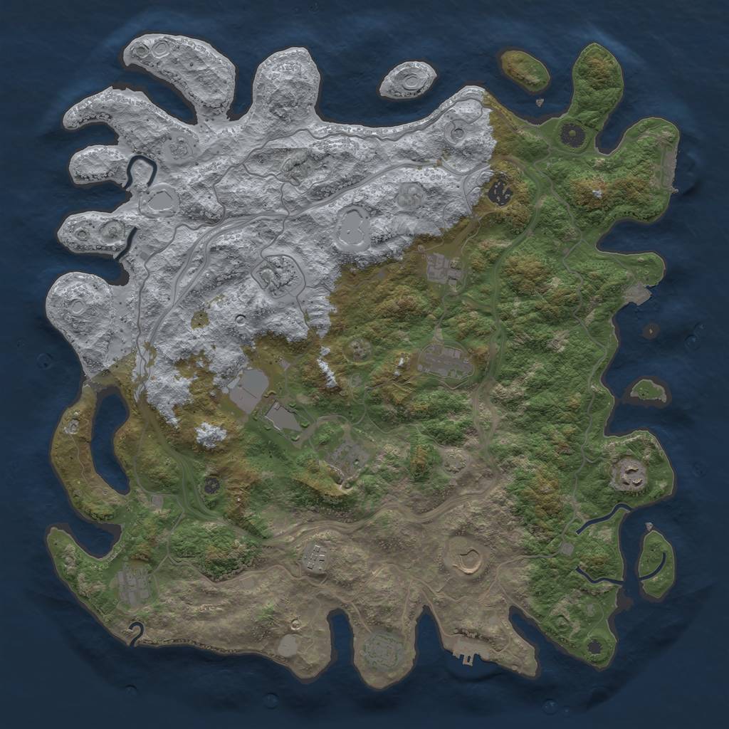 Rust Map: Procedural Map, Size: 4500, Seed: 29714, 19 Monuments