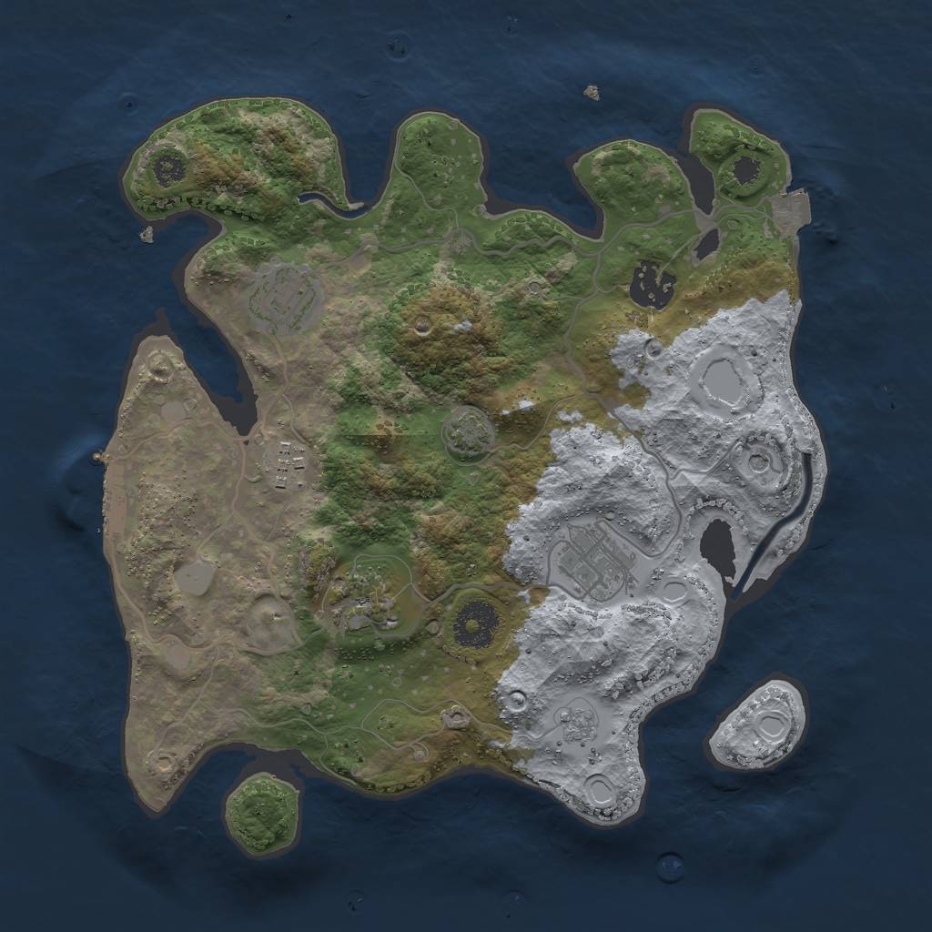 Rust Map: Procedural Map, Size: 3000, Seed: 123123235, 12 Monuments
