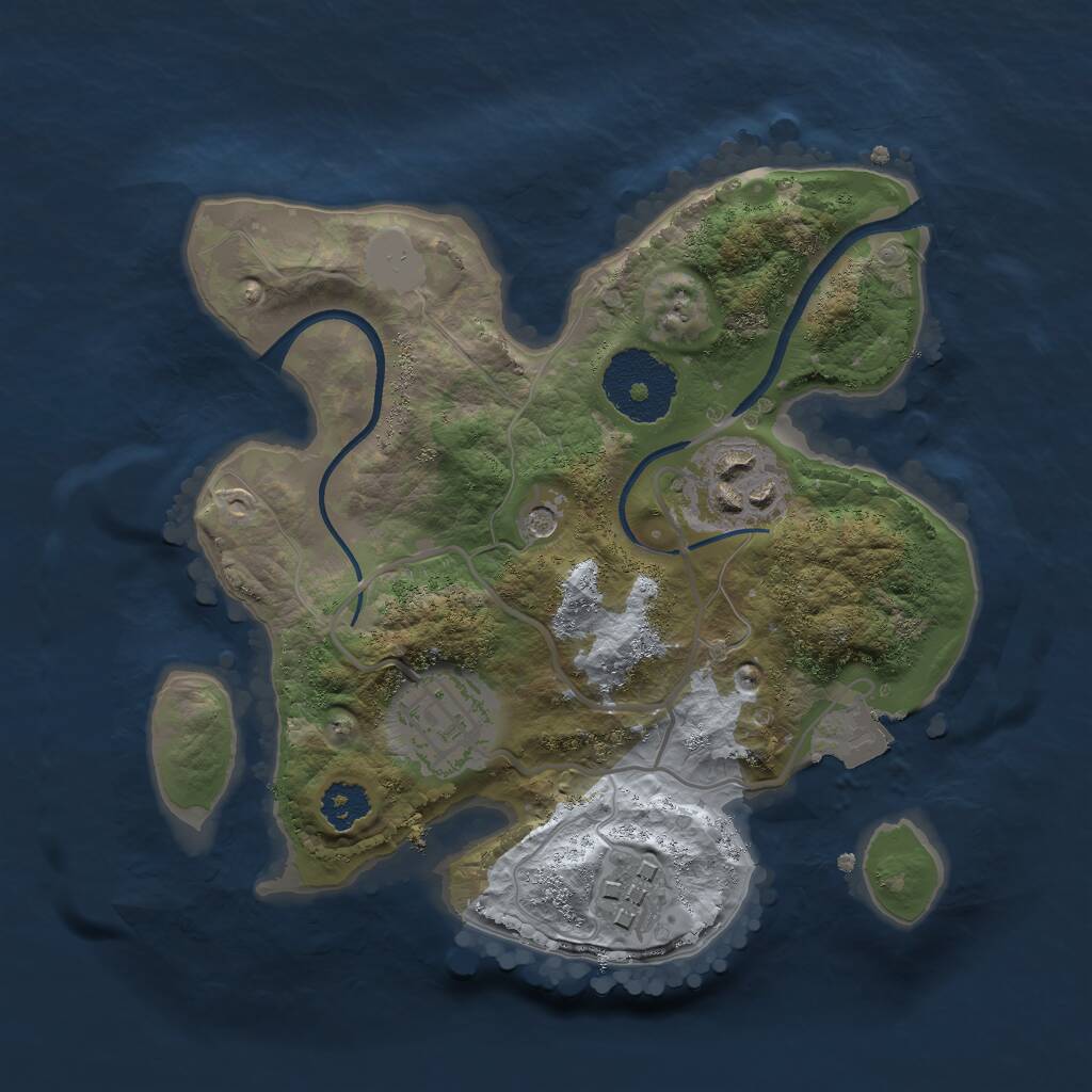 Rust Map: Procedural Map, Size: 2300, Seed: 71760362, 5 Monuments