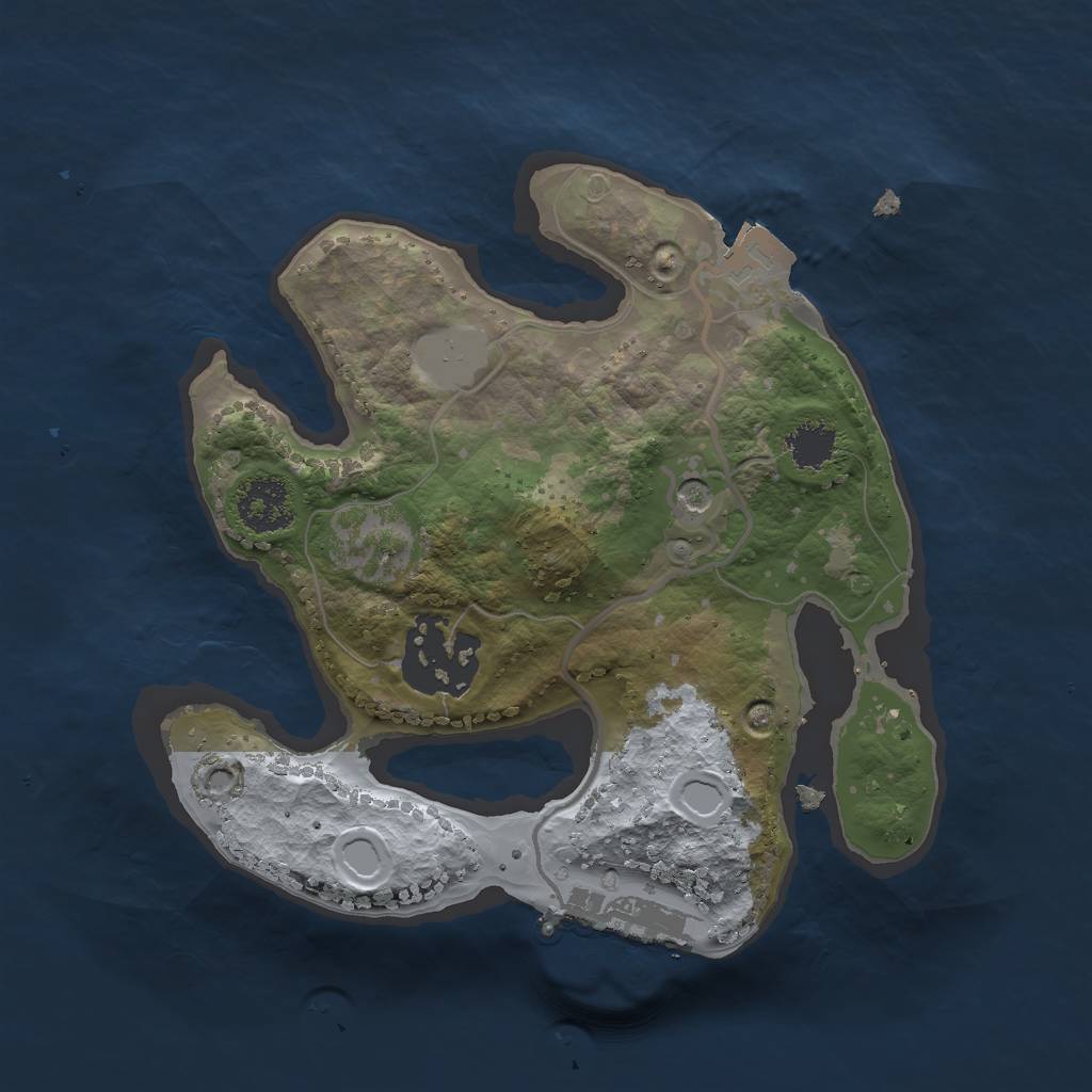 Rust Map: Procedural Map, Size: 2000, Seed: 396189174, 6 Monuments