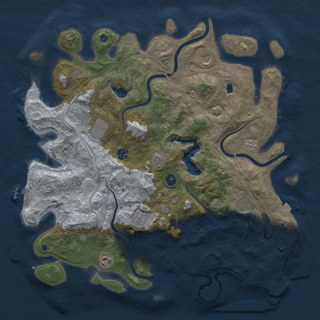 Rust Map: Procedural Map, Size: 4250, Seed: 1273257410, 13 Monuments