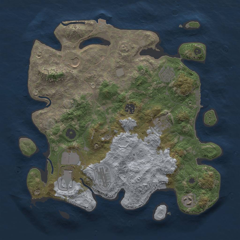 Rust Map: Procedural Map, Size: 3500, Seed: 20230714, 14 Monuments