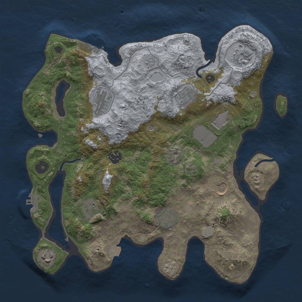 Rust Map: Procedural Map, Size: 3500, Seed: 1886469200, 18 Monuments