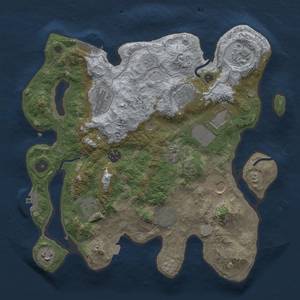 Thumbnail Rust Map: Procedural Map, Size: 3500, Seed: 1886469200, 18 Monuments