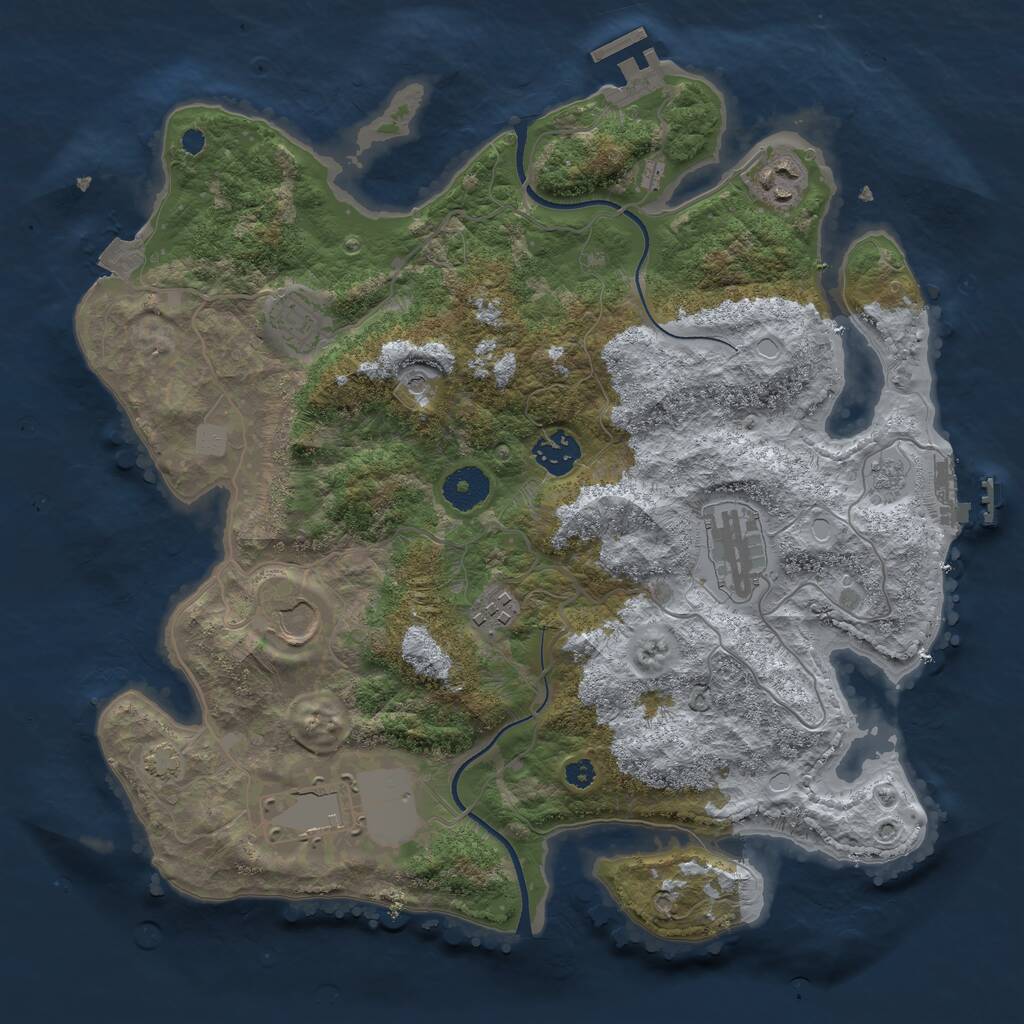 Rust Map: Procedural Map, Size: 3500, Seed: 12702547, 13 Monuments