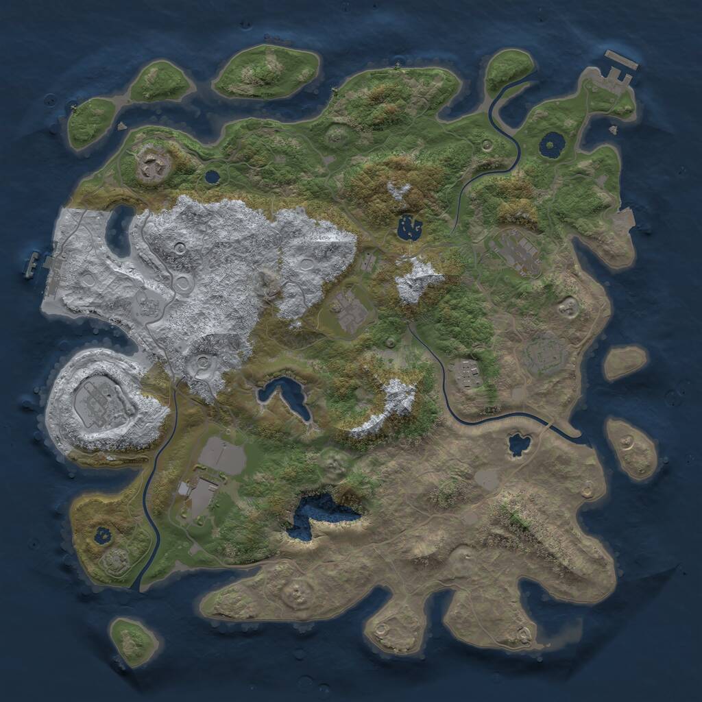 Rust Map: Procedural Map, Size: 4100, Seed: 3482052, 14 Monuments