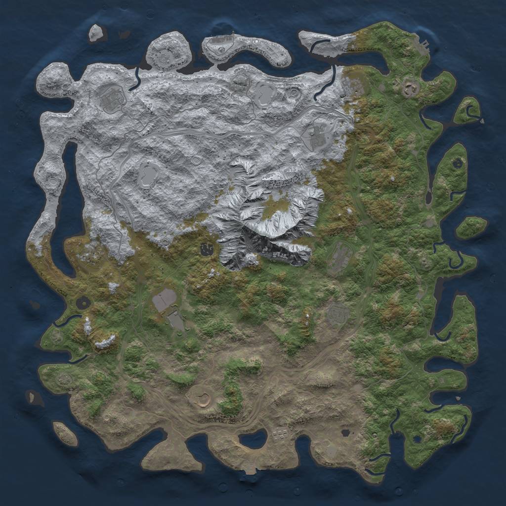 Rust Map: Procedural Map, Size: 5500, Seed: 737631095, 19 Monuments