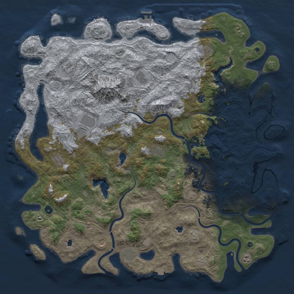Rust Map: Procedural Map, Size: 5500, Seed: 737631095, 17 Monuments