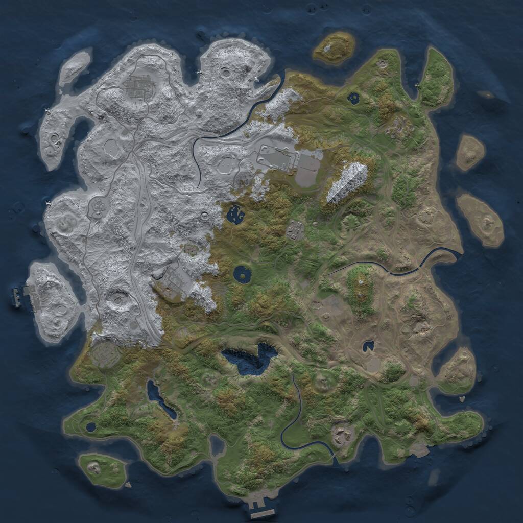 Rust Map: Procedural Map, Size: 4400, Seed: 29814878, 15 Monuments