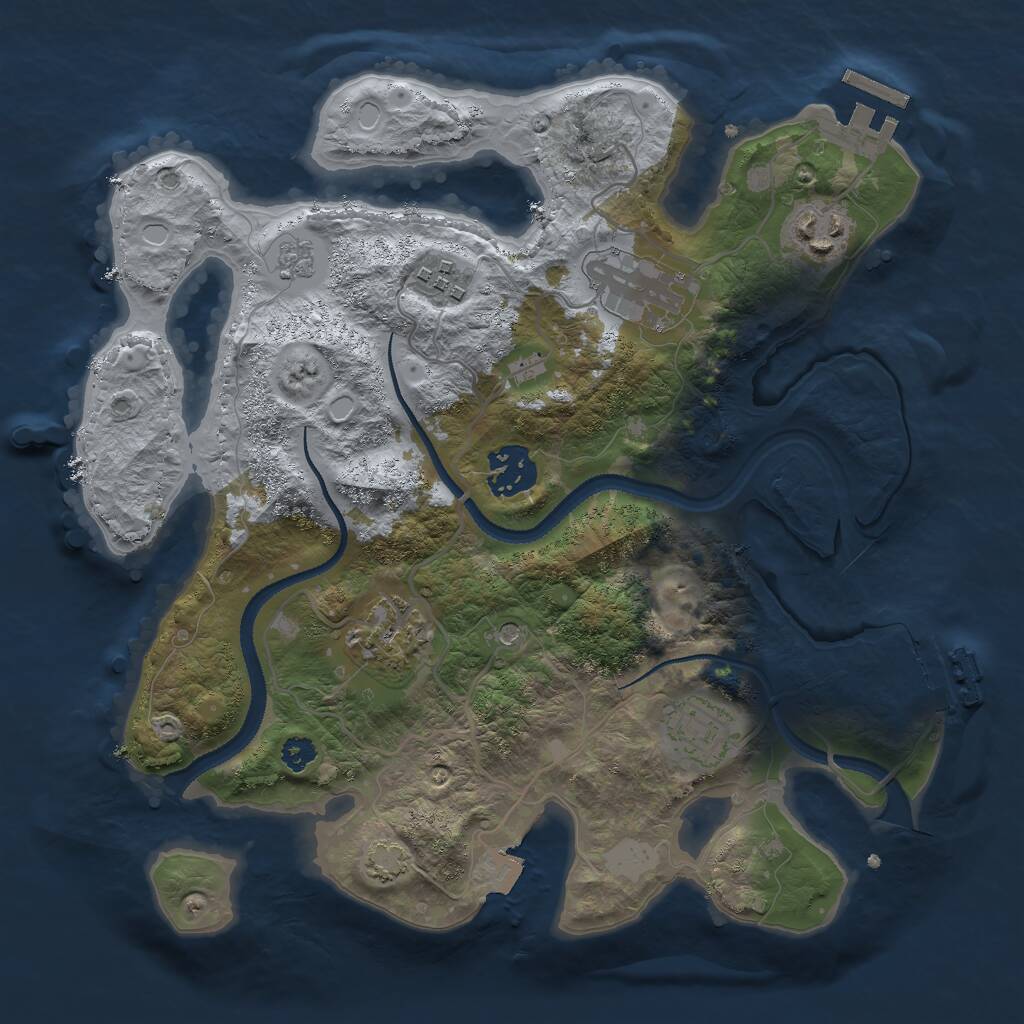 Rust Map: Procedural Map, Size: 3000, Seed: 1900121788, 12 Monuments