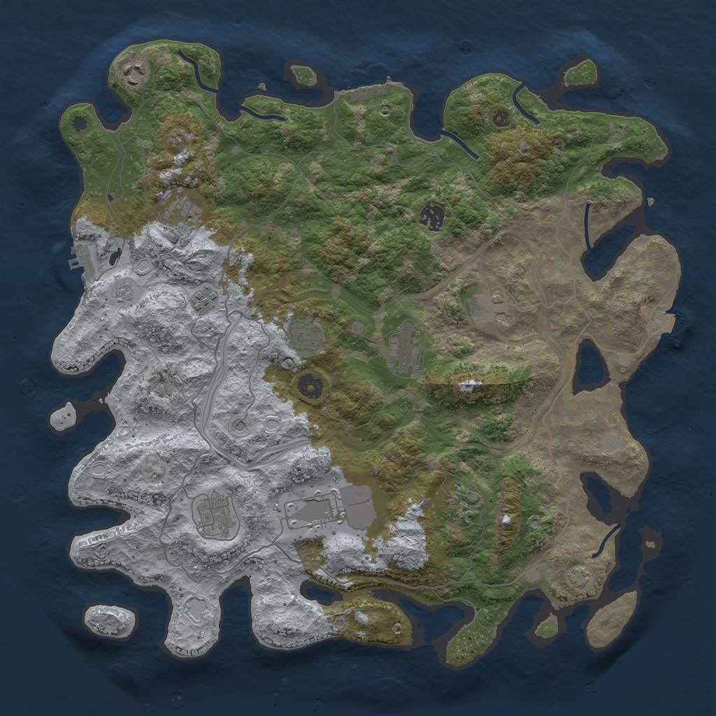 Rust Map: Procedural Map, Size: 4250, Seed: 612158404, 18 Monuments