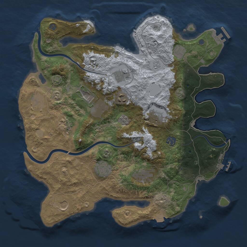 Rust Map: Procedural Map, Size: 3700, Seed: 79402131, 19 Monuments