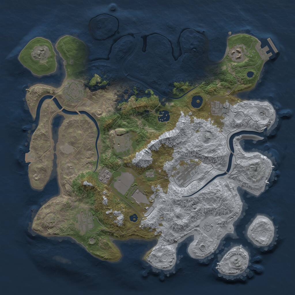 Rust Map: Procedural Map, Size: 3600, Seed: 78048272, 14 Monuments