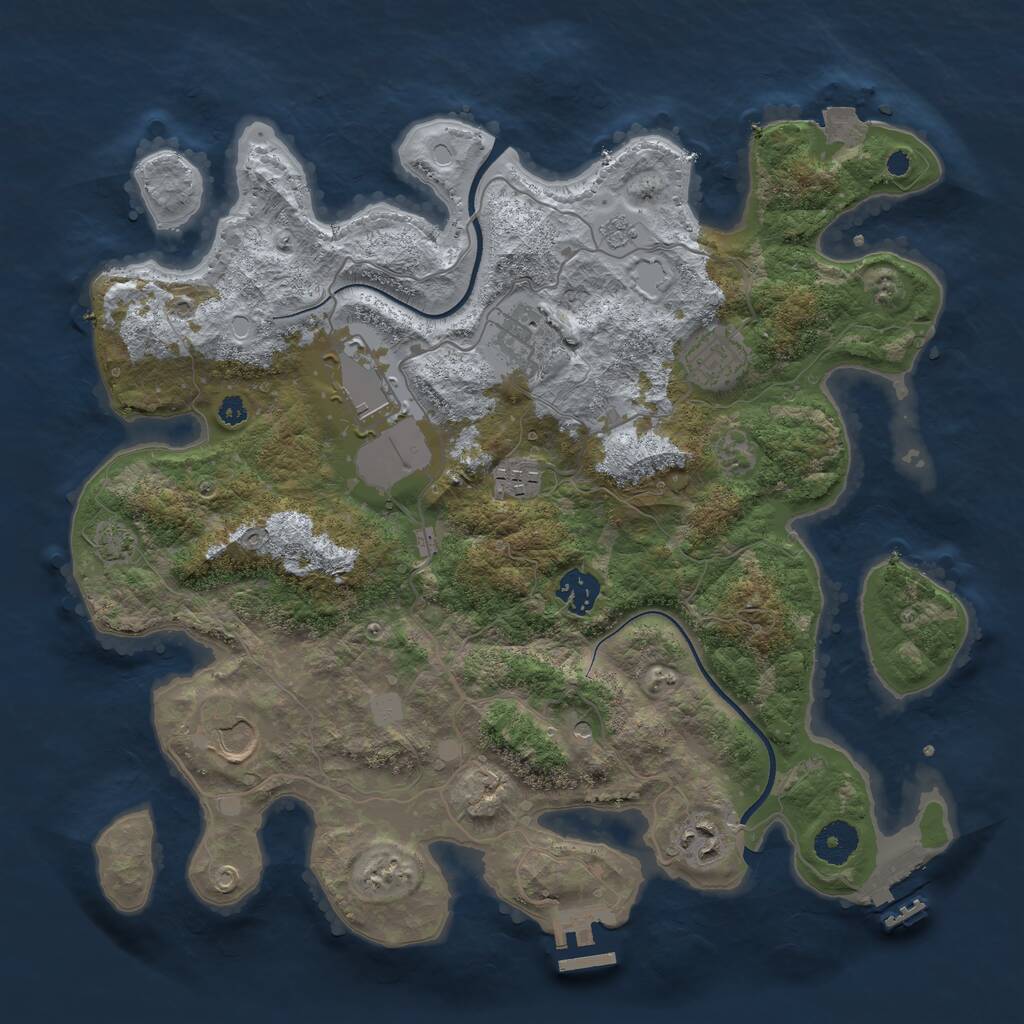Rust Map: Procedural Map, Size: 3600, Seed: 65775460, 13 Monuments