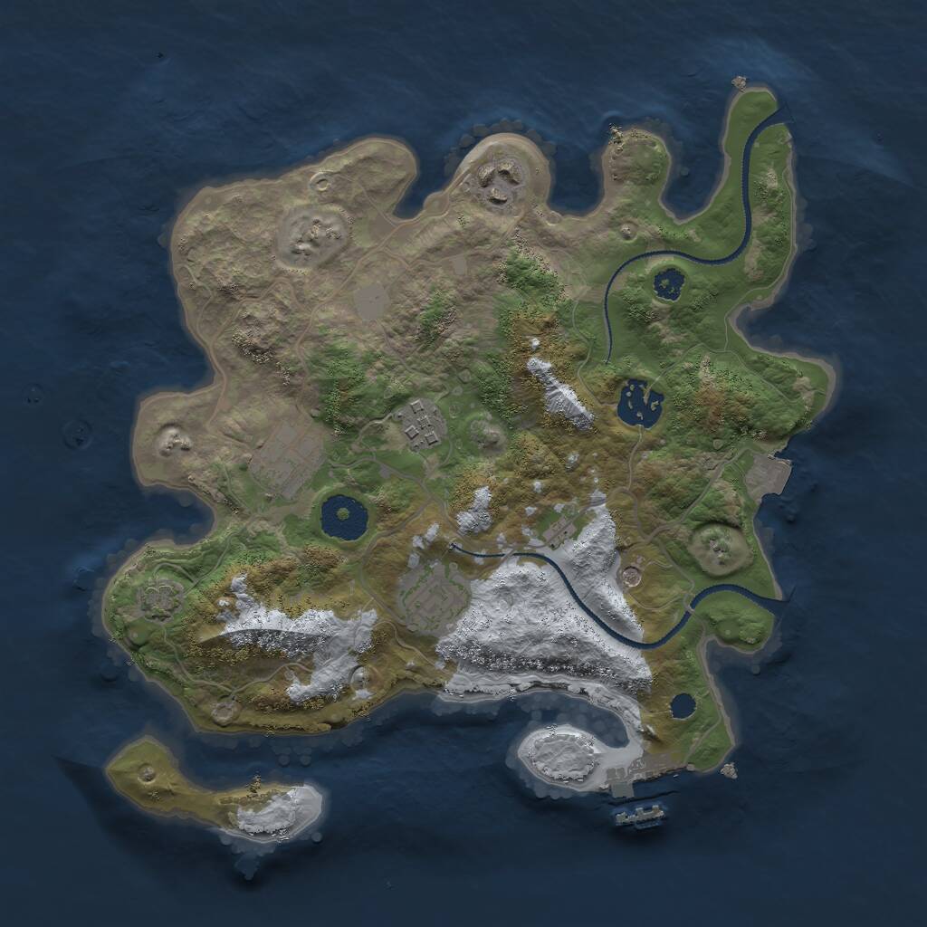Rust Map: Procedural Map, Size: 3000, Seed: 1012285282, 9 Monuments