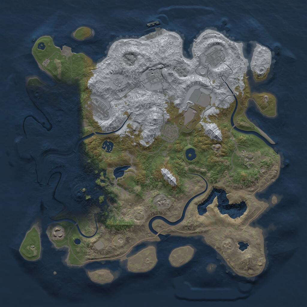 Rust Map: Procedural Map, Size: 4000, Seed: 85791544, 15 Monuments