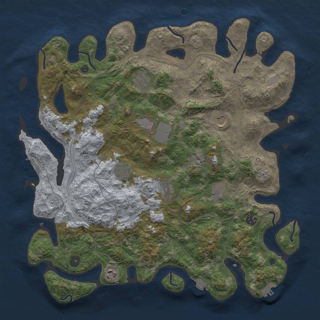 Rust Map: Procedural Map, Size: 4300, Seed: 15966492, 17 Monuments