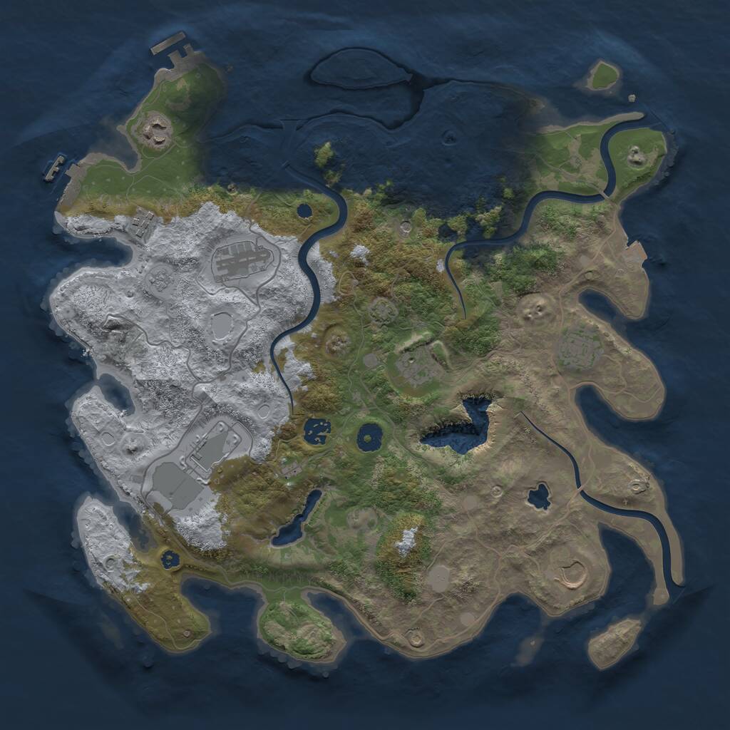 Rust Map: Procedural Map, Size: 4000, Seed: 160681, 14 Monuments