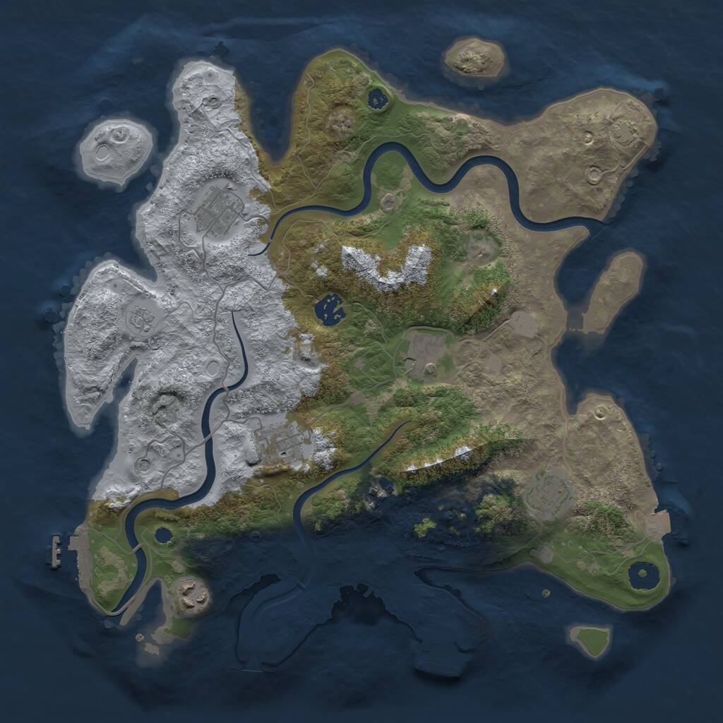 Rust Map: Procedural Map, Size: 3600, Seed: 18997589, 13 Monuments