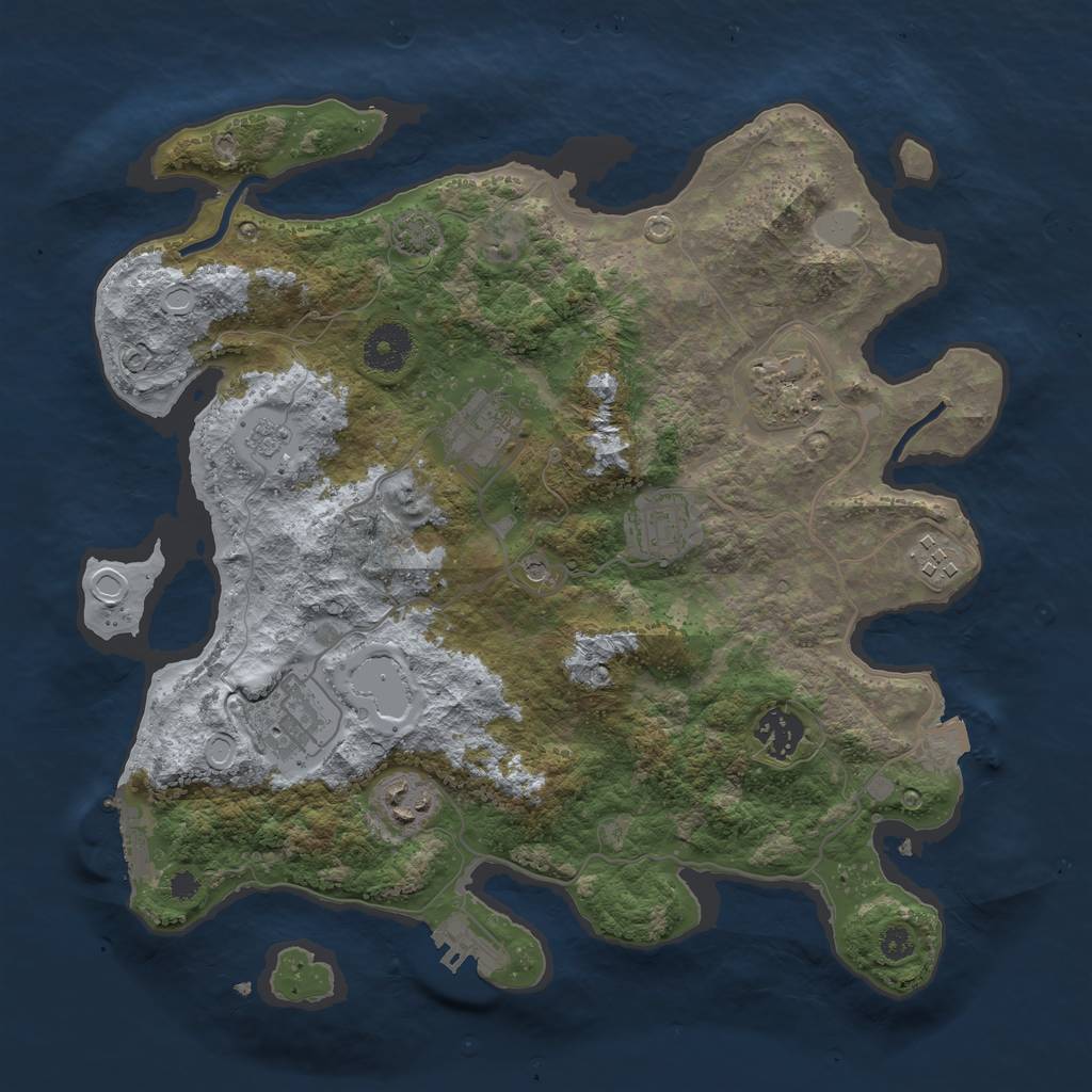 Rust Map: Procedural Map, Size: 3400, Seed: 82581407, 15 Monuments